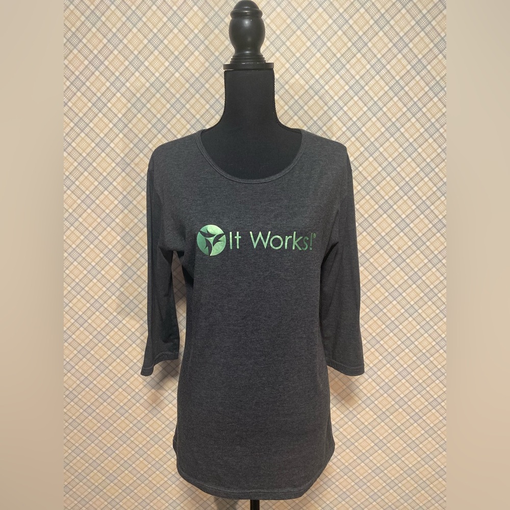 It Works Grey 3/4 Sleeves T-Shirt